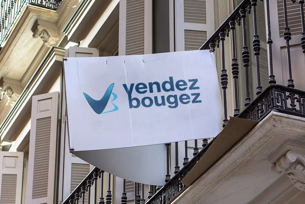 logo vendezbougez sur pancarte