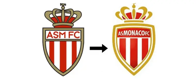 Logo de l'AS Monaco avant-après